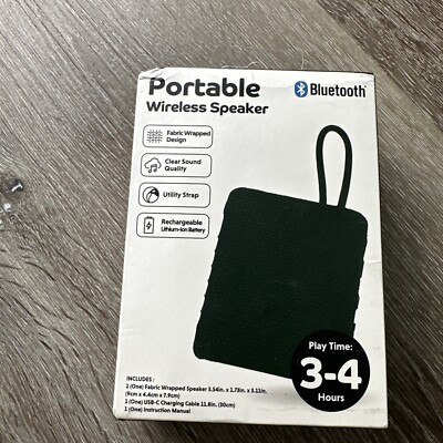 Portable Wireless Bluetooth Speaker , Play Time 3/4 Hrs, Black