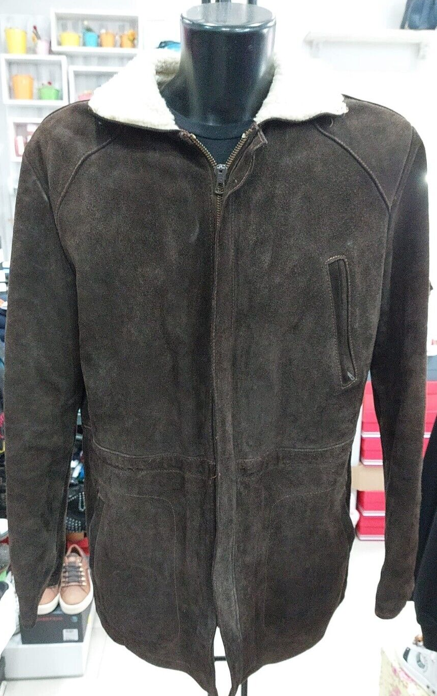 Leather Jacket Used Men Brown Size M PGC262PI-image