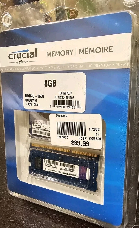 CRUCIAL Memory by Micron 8GB KIT 2x4GB Notebook DDR3L 1600 SODIMM CT2C4G3S160BM - Image 3 of 4