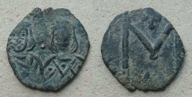 Syracuse Michael II w/Theophilus 820-829 AD Æ follis [1]