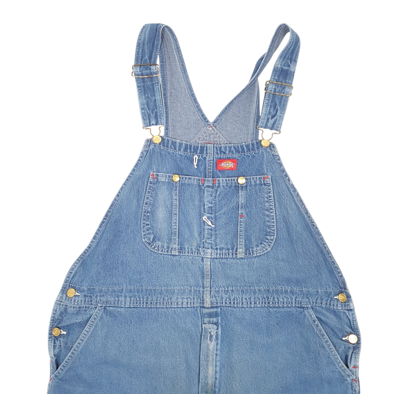 DICKIES Denim Overalls Bib Dungaree Trousers Cotton Blue Mens W42 L30 image 2
