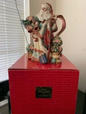 Fitz & Floyd Classics SANTA CLAUS 11" Pitcher NEW IN ORIGINAL BOX GORGEOUS
