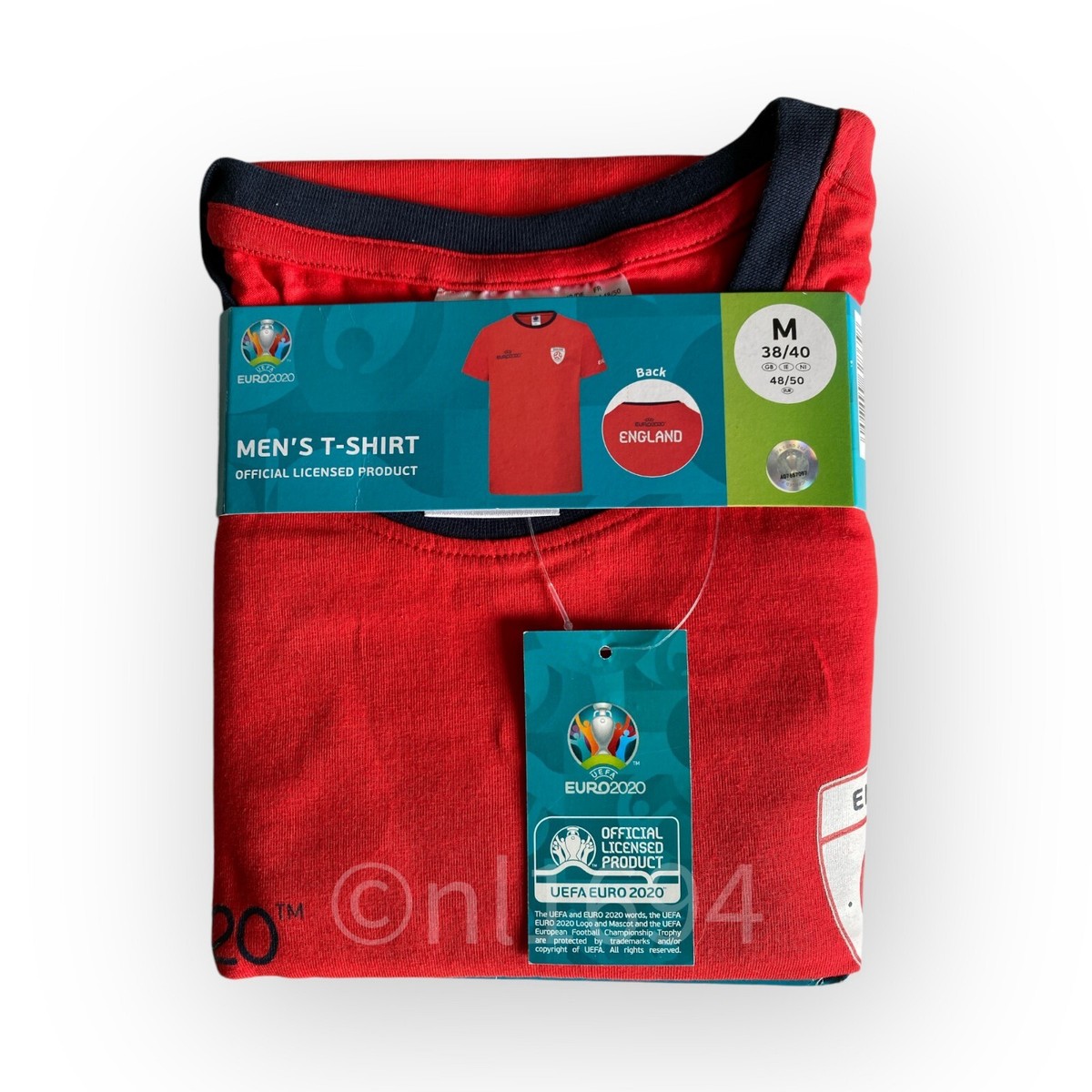 UEFA EURO 2020 England Mens Red T-Shirt Medium – Official Licensed