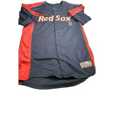 Dynasty Boston Red Sox Jersey Large Blue Red White USA Baseball MLB Button Mens
