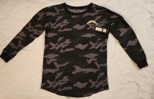 Women's New Era Black Los Angeles Chargers Camo Long Sleeve T-Shirt Size Medium