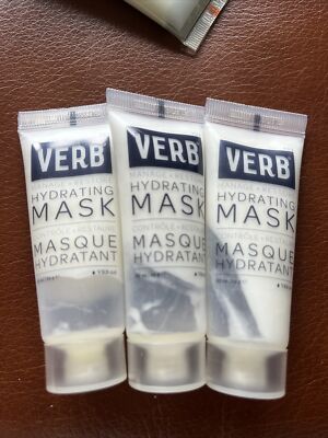 VERB HYDRATING Hair MASK 0.67 oz (Lot of 3) Travel Size Foil Sealed
