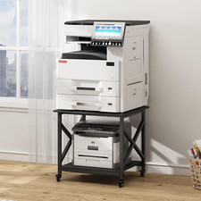 2 Tier Large Printer Stand, 23.6 X 23.6 X 22.6 Inches Square Printer Table with