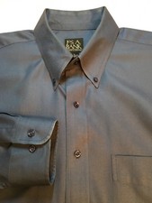 Jos A Bank Traveler  s Collection Long Sleeve 100 Cotton Dress Shirt Large Blue