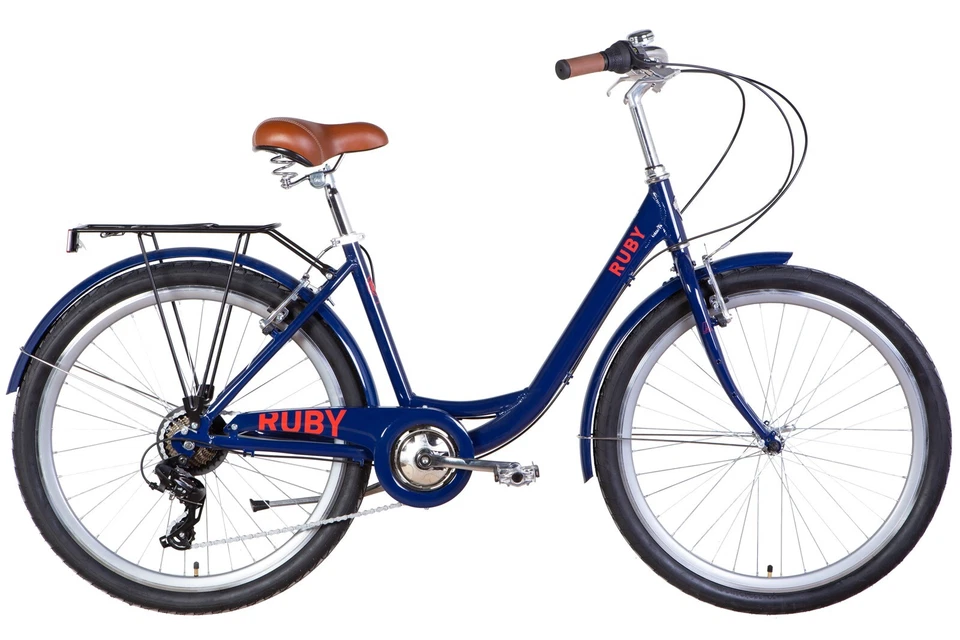Fahrrad Trekking City Damen 26" Stadt Gepäckträger Aluminium Blau RH 43 cm
