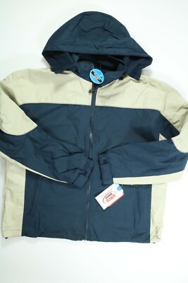 Men s Dimco Apparel Navy/Khaki 2-In-1 Reservable Waterproof Jacket Small NEW!
