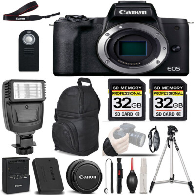 Canon EOS M50 II Mirrorless Digital SLR Camera (Body) 64GB PRO
