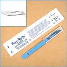 Swann Morton No. 24 Sterile Disposable Steel Scalpel Blade Handle With Guard