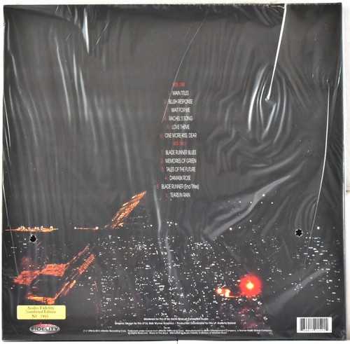AUDIO FIDELITY AFZLP 154 USA SDTK VANGELIS "Blade Runner" RED Vinyl No. #2493 SS - Picture 2 of 2
