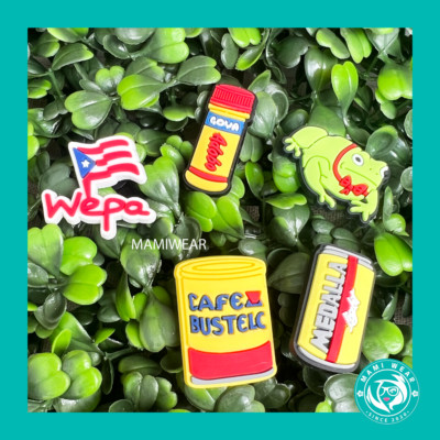 Cafe Bustelo Adobo Goya Wepa Medalla  5pcs shoe charms + 2 Stickers