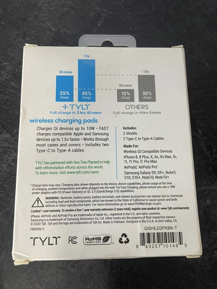 TYLT 10W Qi Shield 2pk Wireless Charging Pads with Type C-Cable - Image 2 of 2