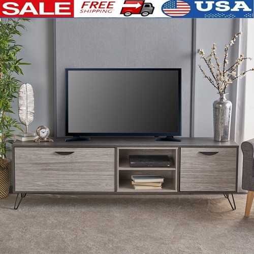 TV Stand 79in TVs Entertainment Center Modern Console W/ Shelves Storage Cabinet