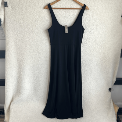 J Crew Scoopneck A-line midi dress in matte jersey Womens Medium Black |  eBay