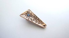 Small copper tone metal blue stone alligator hair claw clip clamp fine hair