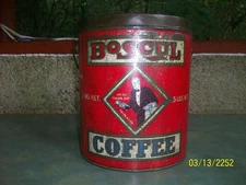ANTIQUE BOSCUL BAIL HANDEL 5 LB. COFFIE TIN