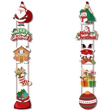 Merry Christmas Hanging Door Banner Santa Couplet Christmas Decorations for3069