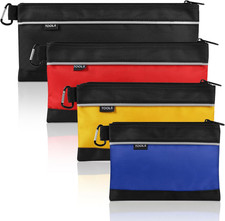 4 Pack Tool Pouch, Small Tool Bag with Zipper, 1680D Oxford Tool Pouches