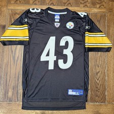 Pittsburgh Steelers Troy Polamalu Black Jersey Size Medium NFL Reebok #43