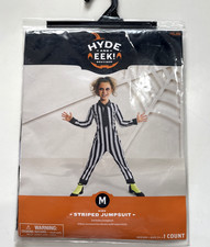 Beetlejuice Style Striped Jumpsuit Costume CHILD Kids Size M 8 Hyde and EEK