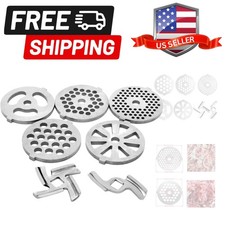 7 Piece Stainless Steel Meat Grinder Plates  Blades for Food Chopper  Meat ...