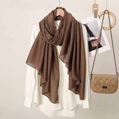 Mode Accessoire Baumwolle Leinen Schal Minimalistischer Stil Baumwolle Leinenmischung
