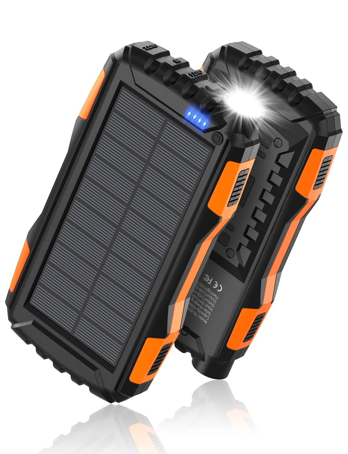 42800mAh Solar Power Bank Portable Charger with External Solar Panels-image