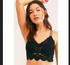 Image of Free People FP One Ilektra Bralette Embroidered Lace Criss Cross Bra Top New S