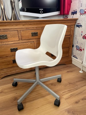 IKEA Snille White Swivel Chair Adjustable Height UK
