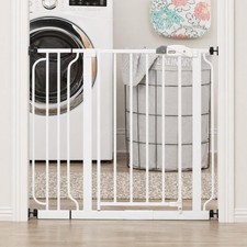 38,5-Inch Extra Wide Baby Gate Pressure Mount Pet Safety Doorway Stairs Gray
