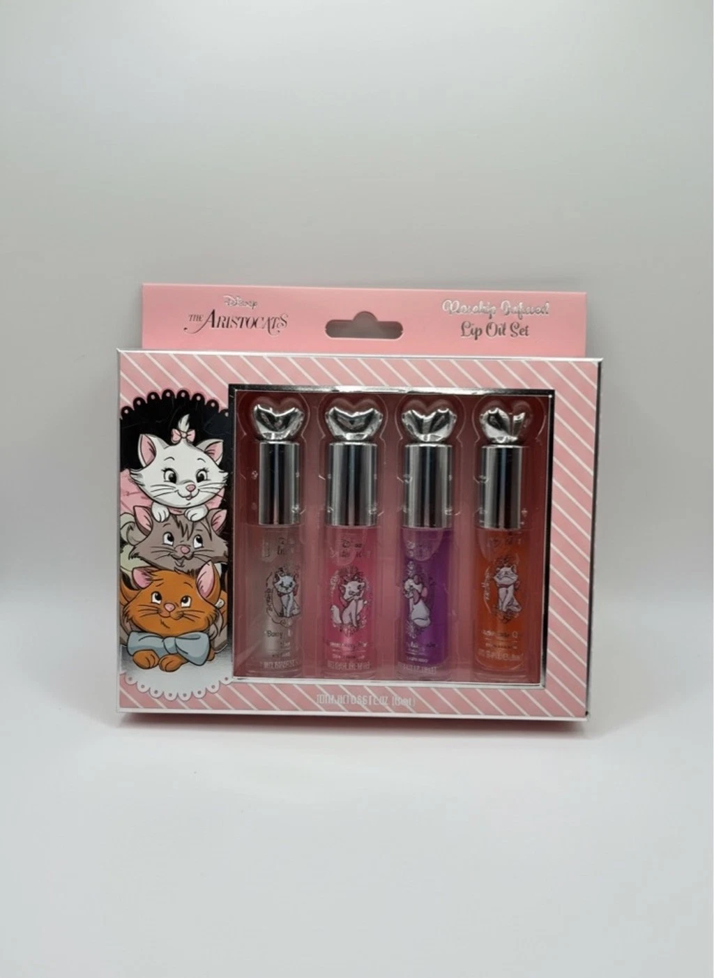 Disney Aristocats Rosehip Lip Oil Set 4pc Berry Strawberry Lavender Peach New