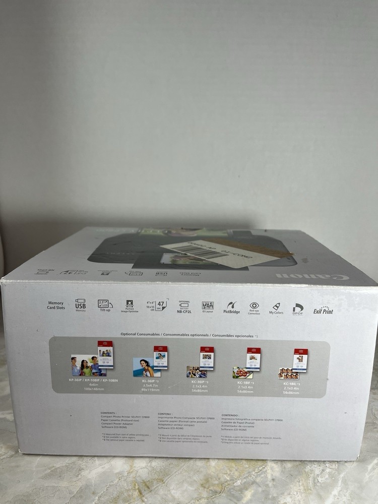Photo Printer Canon SELPHY CP800 Bundle Box Paper Disc Tested Working