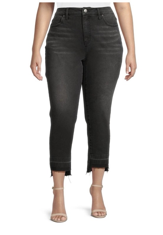 Terra & Sky Women's Plus Size 4-Way Stretch Curvy Jeans 28" Inseam Black 24W