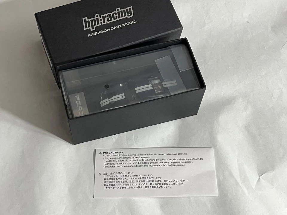 RARE Ford GT BLUE HPI Racing NEW 8440 Cast Model w/ BOX GT40 Stripes wheels 1/43 - Image 2 of 4