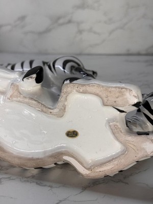 Vintage Porcelain Zebra Figurines made in Japan One Laying One