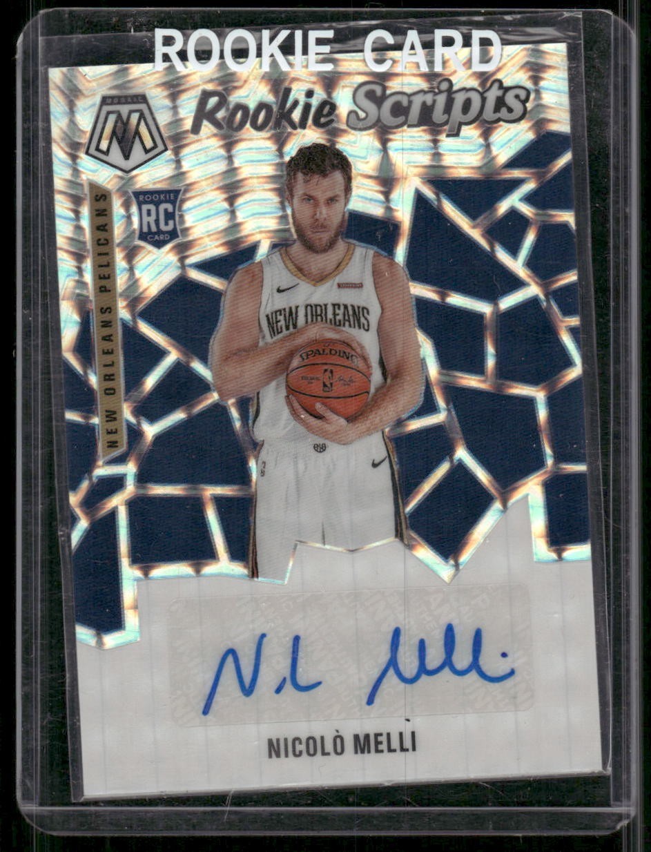NICOLO MELLI 2019-20 PANINI MOSAIC BASKETBALL SCRIPTS ROOKIE SILVER AUTO RS-NML