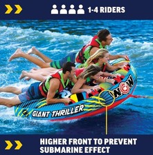 Thriller Towable Deck Tube for Boating Adults, Tubing Boat Inflatable for Water