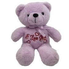 Small Purple Plush Teddy Bear 7"