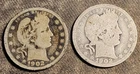1902-O + 1902  Barber Quarters (2) 90% Silver