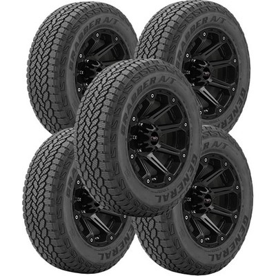 (QTY 5) 275/60R18 General Grabber A/T Sport 113T SL Black Wall Tires