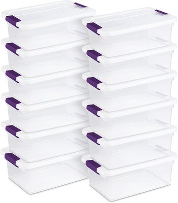 15 Qt Clearview Latch Storage Box, Stackable Bin with Latching Lid, Plastic Cont