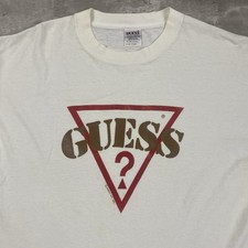 vintage 1993 GUESS logo t shirt 90s white cotton GEORGES MARCIANO