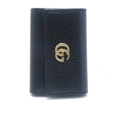 GUCCI GG Marmont 6 key case black leather 456118 Key case leather black