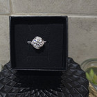 Round Moissanite Engagement Ring S925 Sterling Silver Flower Halo Band Size 6 — photo 1