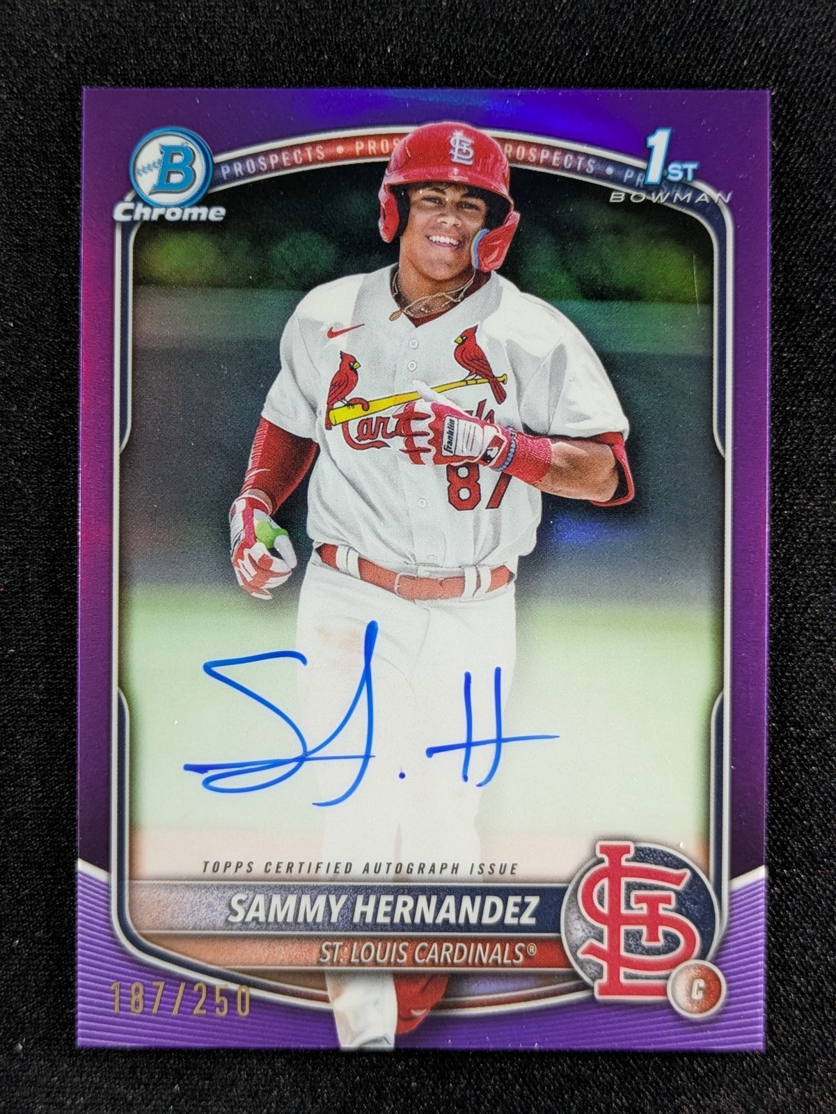 2025 Bowman Chrome SAMMY HERNANDEZ 187/250 1st Bowman Auto Purple Ref. #CPA-SH