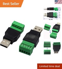 USB 2.0 A Screw Terminal Block Connector USB 2.0 A Male Plug to 5 Pin/Way Fem...