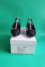 Find Croc Block Heel Point Toe Sling Back Navy Women's UK Size 4